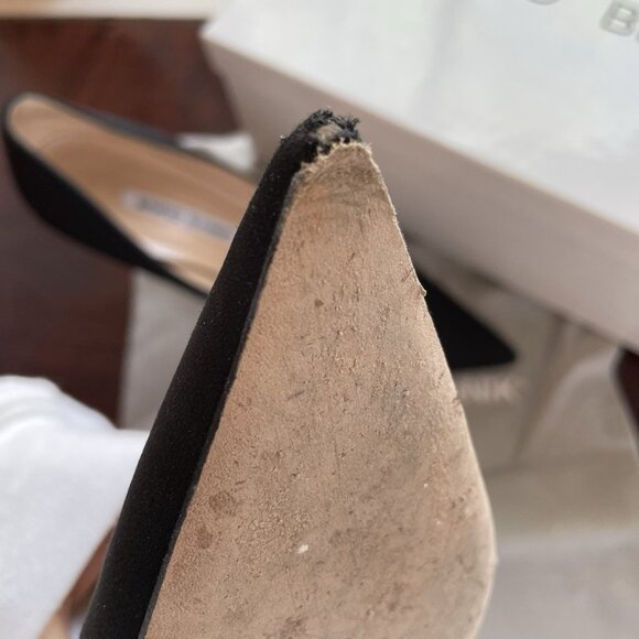 Manolo Blahnik 38 Black Heels Pumps Shoes Stiletto - Picture 4 of 6